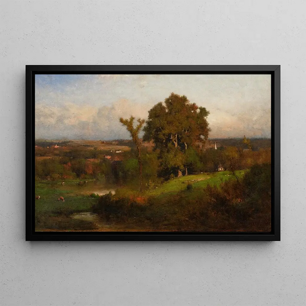Herbst bei Marshfield - George Inness — gerahmtes Bild an der Wand