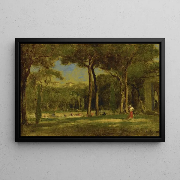 Villa Barberini - George Inness — gerahmtes Bild an der Wand