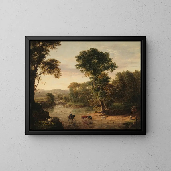 La Traversée du gué - George Inness — gerahmtes Bild an der Wand