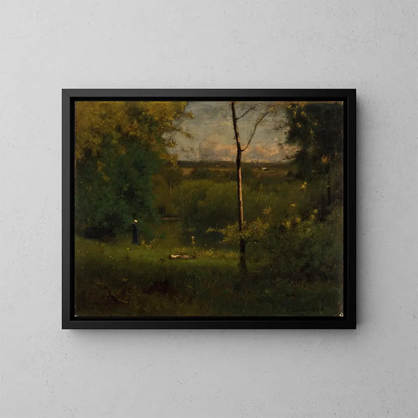 Blick auf den Fluss - George Inness — gerahmtes Bild an der Wand