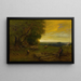 Berger und Herde bei Sonnenuntergang - George Inness — gerahmtes Bild an der Wand