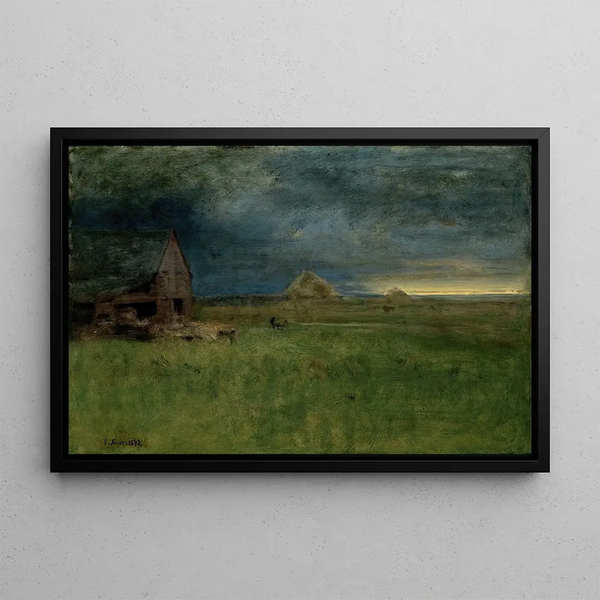 La Ferme solitaire Nantucket - George Inness — gerahmtes Bild an der Wand