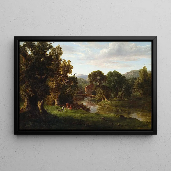 Le vieux moulin - George Inness — gerahmtes Bild an der Wand