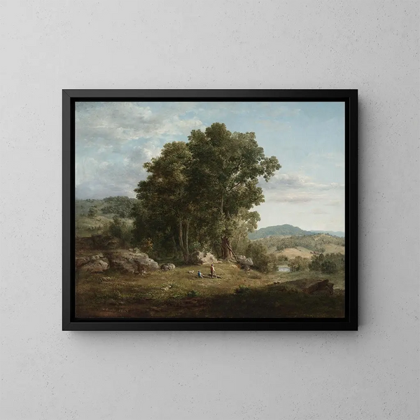 Der Holzfäller - George Inness — gerahmtes Bild an der Wand