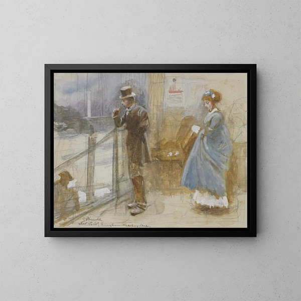 Club de croquis de Langham - George John Pinwell — gerahmtes Bild an der Wand