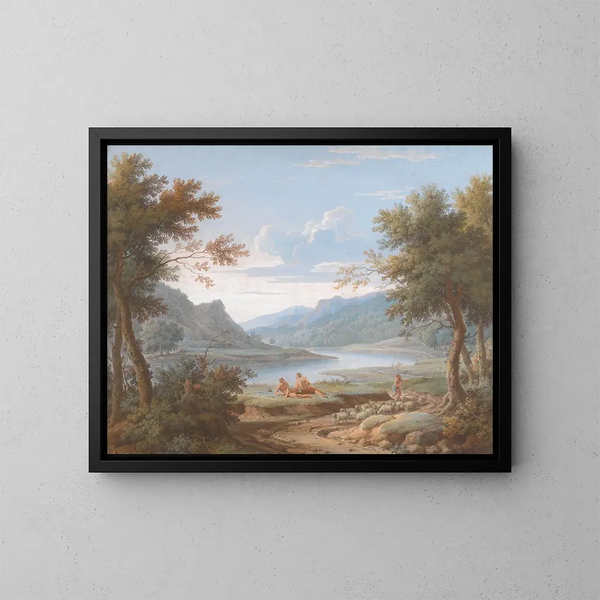Ein arkadischer Landschaft - George Lambert — gerahmtes Bild an der Wand