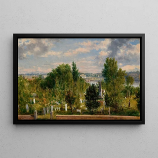 George Loring Brown - New England Landscape with Cemetery possibly Medford MA.webp