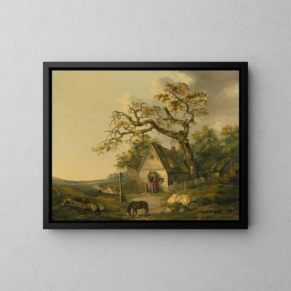 Eine Landpension - George Morland — gerahmtes Bild an der Wand