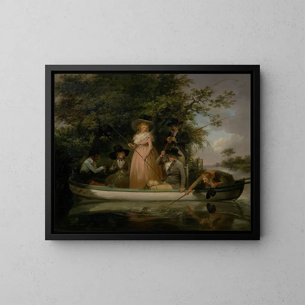 Eine Angeltour - George Morland — gerahmtes Bild an der Wand