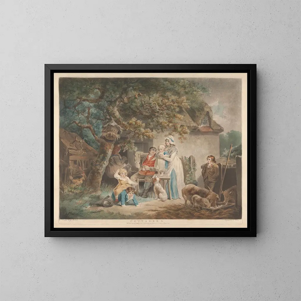 Die Bauern - George Morland — gerahmtes Bild an der Wand