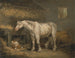 Alte Pferde mit einem Hund in einer Scheune - George Morland — Ansicht des Kunstwerks
