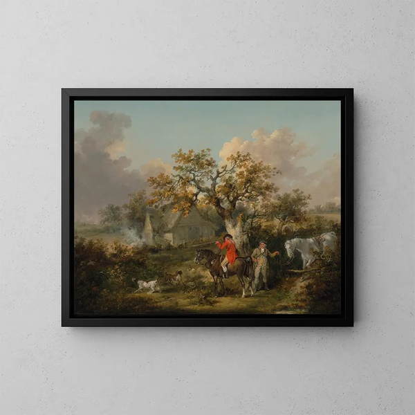 Schießen auf den Fasan - George Morland — gerahmtes Bild an der Wand