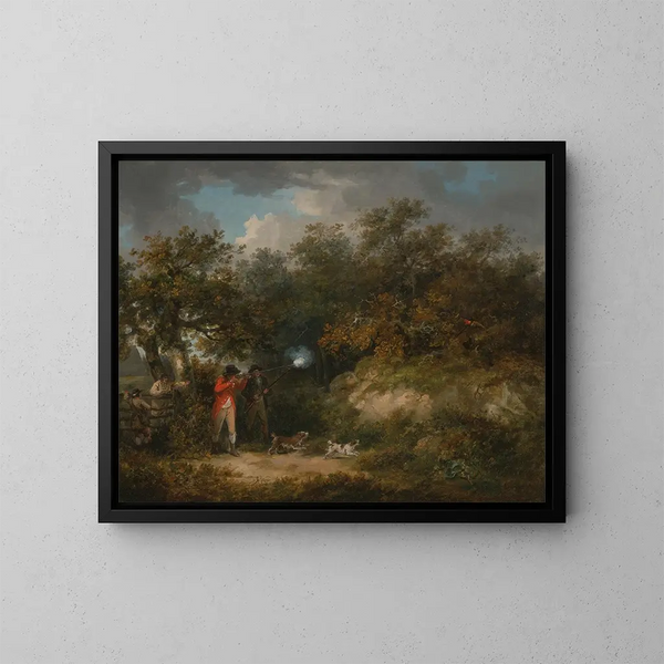 Schießen auf den Fasan - George Morland — gerahmtes Bild an der Wand