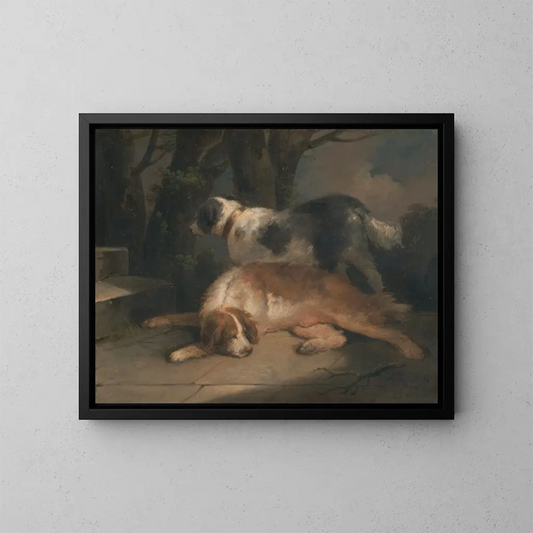Les setters - George Morland — gerahmtes Bild an der Wand