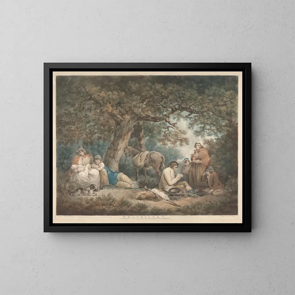 Reisende - George Morland — gerahmtes Bild an der Wand
