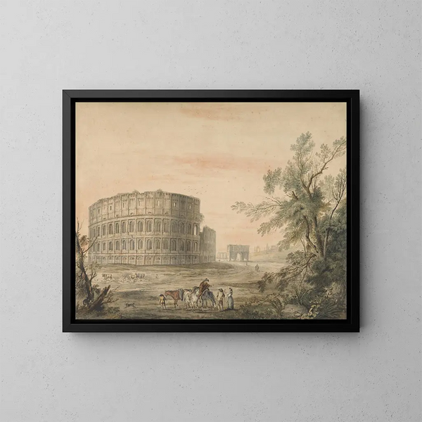 Kolosseum in Rom mit Bogen auf der linken Seite - George Robertson — gerahmtes Bild an der Wand