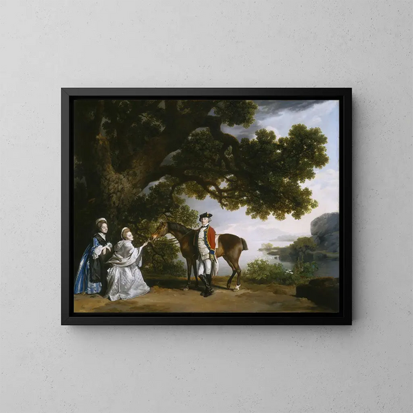 Kapitän Samuel Sharpe Pocklington mit seiner Frau Pleasance und vielleicht seiner Schwester Frances - George Stubbs — gerahmtes Bild an der Wand