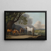 Juments und Fohlen in einer weiten Landschaft - George Stubbs — gerahmtes Bild an der Wand