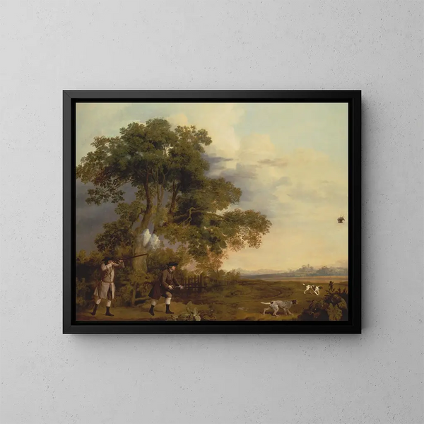 Zwei Edelmann ziehen - George Stubbs — gerahmtes Bild an der Wand
