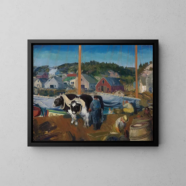 Quai des bœufs à Matinicus - George Wesley Bellows — gerahmtes Bild an der Wand