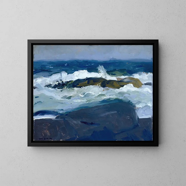 Riff aus Felsen, Maine - George Wesley Bellows — gerahmtes Bild an der Wand