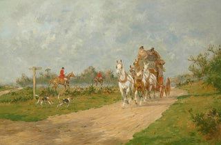George Wright - A coach and four passing the hunt.webp