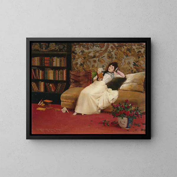 La Lecture - Georges Croegaert — gerahmtes Bild an der Wand