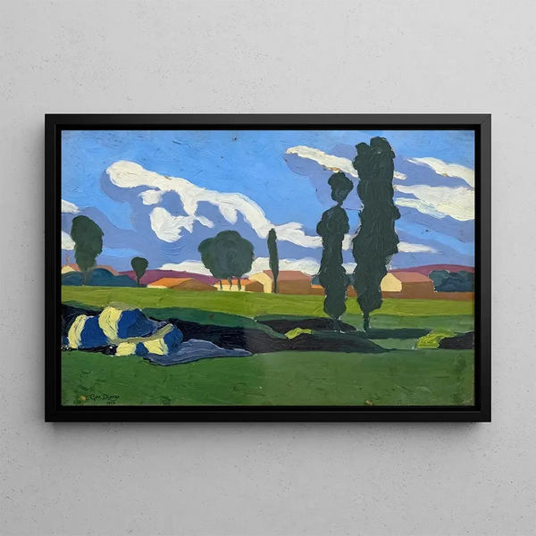 Landschaft aus Pappeln - Georges Gaudion — gerahmtes Bild an der Wand