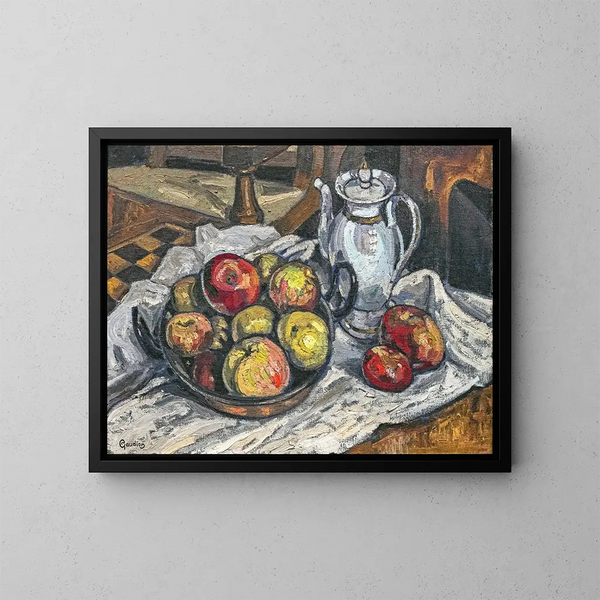 Natur stillleben mit Äpfeln - Georges Gaudion — gerahmtes Bild an der Wand