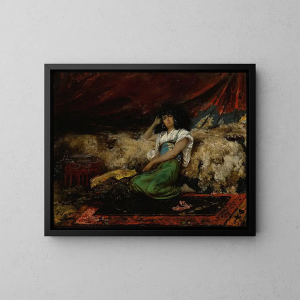 Der Pfauenfächer - Georges Jules Victor Clairin — gerahmtes Bild an der Wand