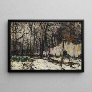 Georges Moteley - Parkbume mit aufgehngter Wsche.webp