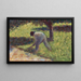 Bauer mit einer Hacke - Georges Seurat — gerahmtes Bild an der Wand