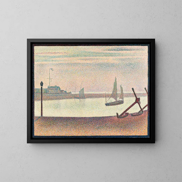 Der Kanal bei Gravelines bei Dämmerung - Georges Seurat — gerahmtes Bild an der Wand