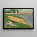 Die Seine mit Kleidung am Ufer, Studie für Badende in Asnières - Georges Seurat — gerahmtes Bild an der Wand