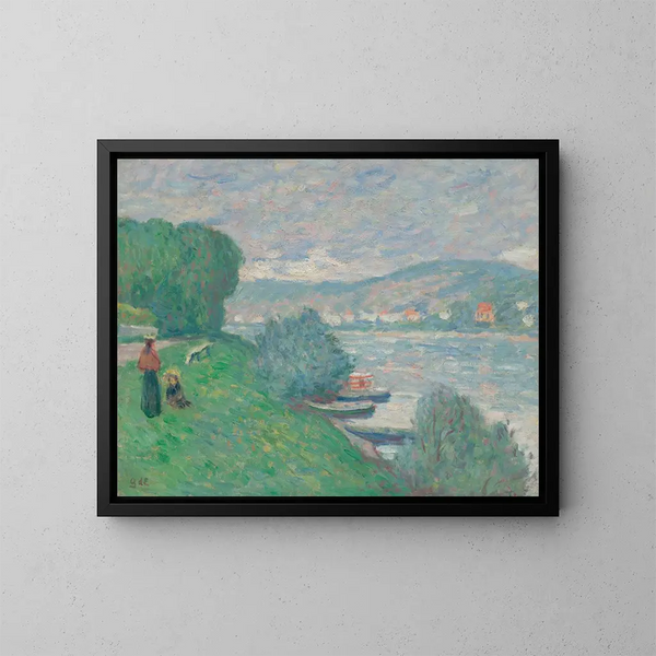 Ufer der Seine in Meulan - Georges d'Espagnat — gerahmtes Bild an der Wand