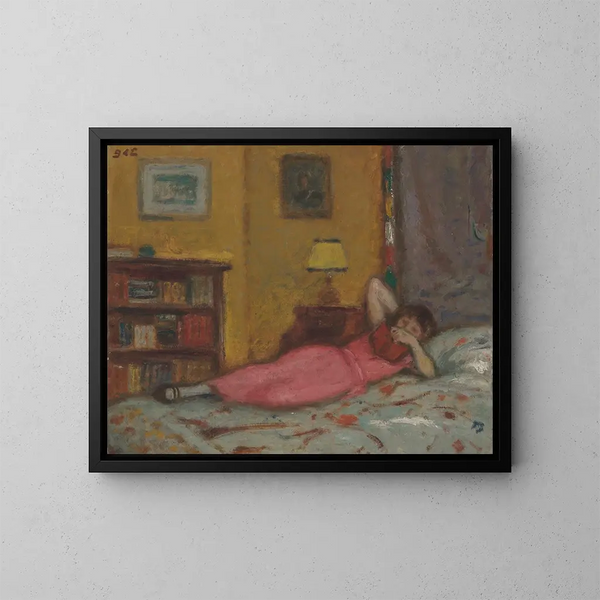 Die Lesende - Georges d'Espagnat — gerahmtes Bild an der Wand