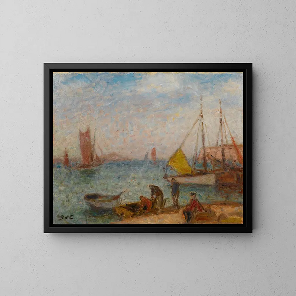 Thonniers in Saint-Gilles-Croix-de-Vie - Georges d'Espagnat — gerahmtes Bild an der Wand