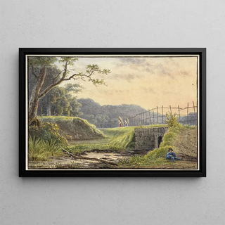 Georgius Jacobus Johannes van Os - Landschap met brug.webp