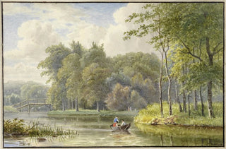 Georgius Jacobus Johannes van Os - Landschap met figuren in een roeibootje.webp