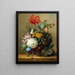 Stillleben mit Blumen und einem Vogelnest - Georgius Johannes Jacobus van Os — gerahmtes Bild an der Wand