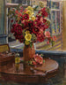 Stillleben mit Stockrosen - Georgy Konstantinovich Savitsky — Ansicht des Kunstwerks