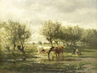 Kühe am Teichufer - Gerard Bilders — Ansicht des Kunstwerks