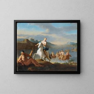 Clélie durchquert den Tiber - Gerard Hoet — gerahmtes Bild an der Wand