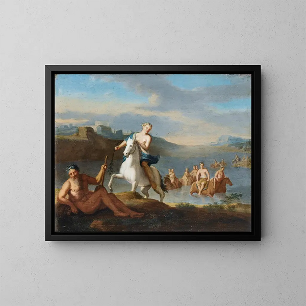 Clélie durchquert den Tiber - Gerard Hoet — gerahmtes Bild an der Wand