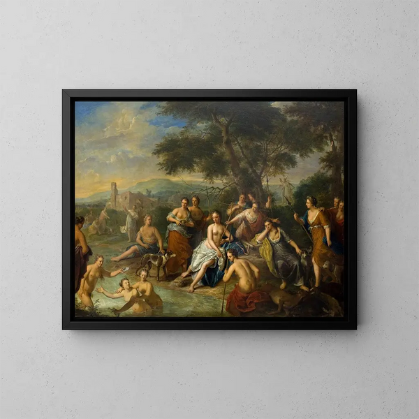 Diane et ses nymphes - Gerard Hoet — gerahmtes Bild an der Wand