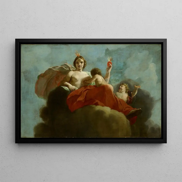 Caritas Allegorische Darstellung der Pflege von Aussätzigen und Unschuldigen - Gerard de Lairesse — gerahmtes Bild an der Wand
