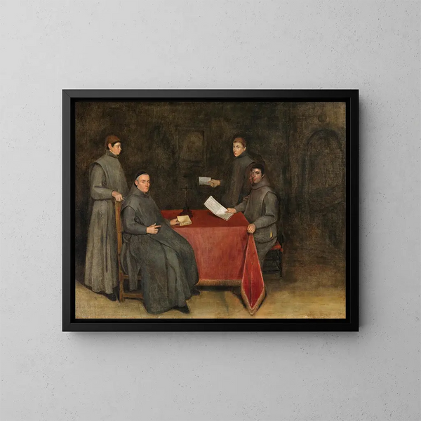 Vier Franziskanermönche - Gerard ter Borch — gerahmtes Bild an der Wand