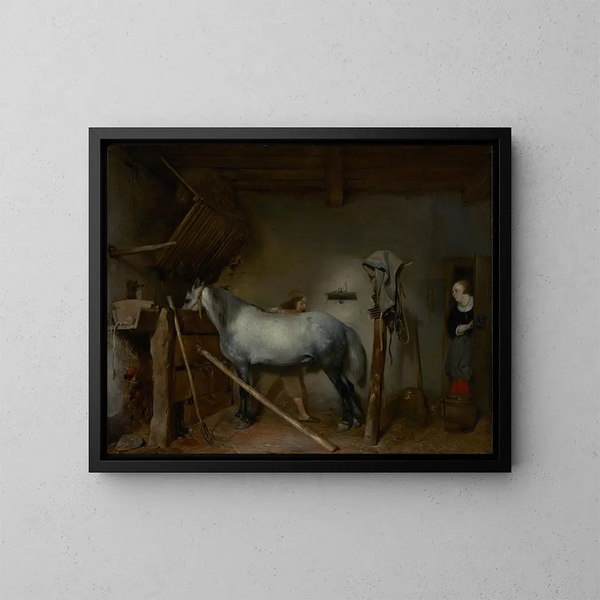 Stall - Gerard ter Borch — gerahmtes Bild an der Wand