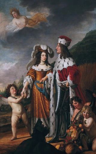 Gerard van Honthorst - Louise Henriette leads Friedrich Wilhelm Elector of Brandenburg to her parents.webp