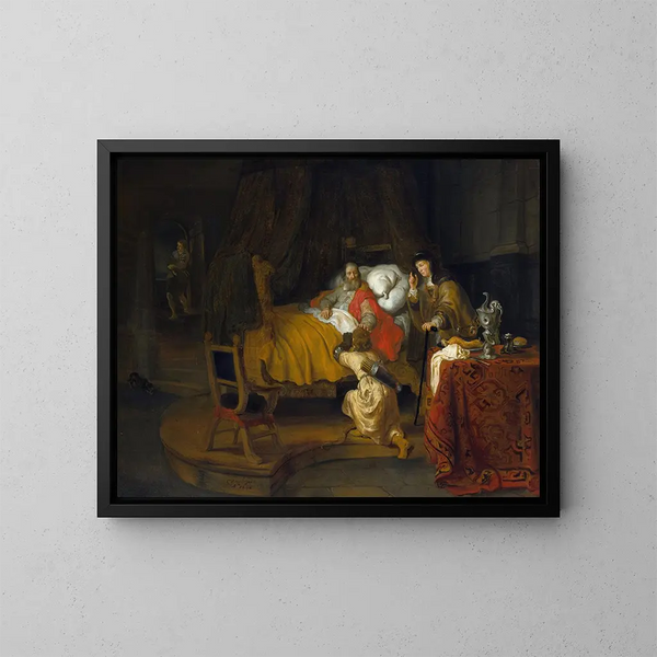 Isaac bénissant Jacob - Gerbrand van den Eeckhout — gerahmtes Bild an der Wand